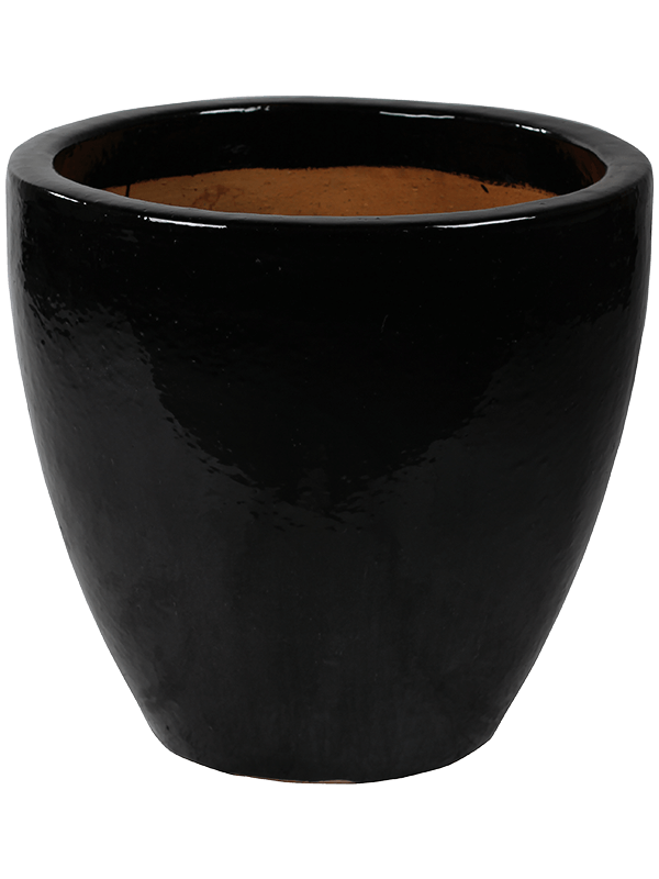 Plain Plant Pot 52cm Height 46cm Dia Couple Black Shiny
