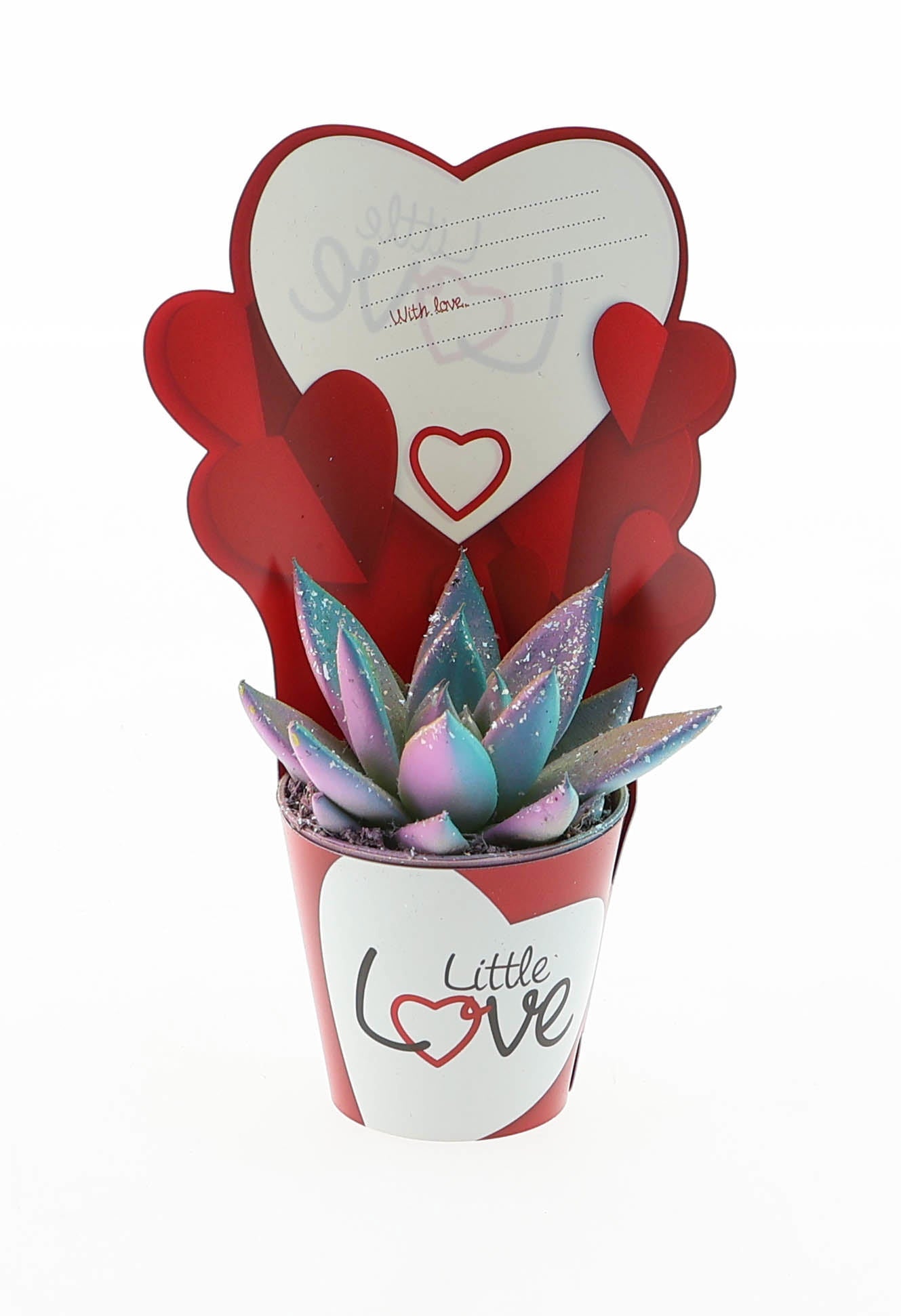 Potcover little love multi glitter mix 8cm 5.5cm Pot