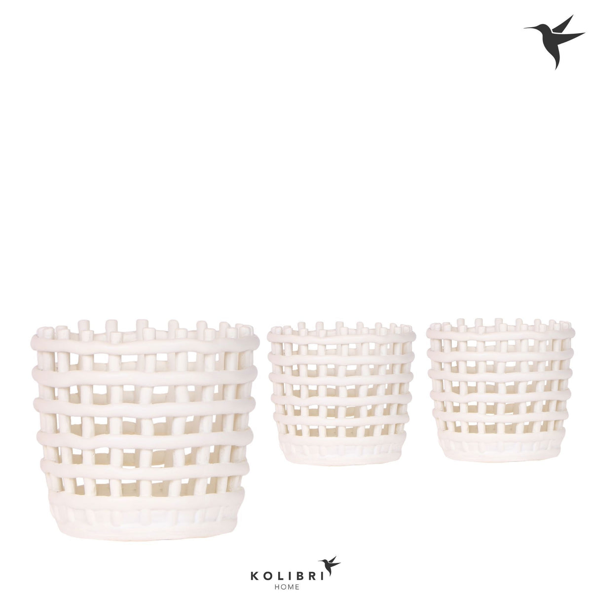 Kolibri Home Mesh pot white 13cm 12cm Pot