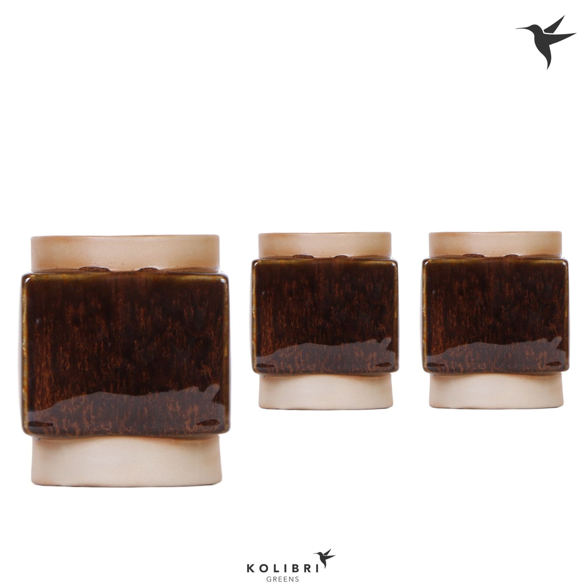 Kolibri Home Classy Cube pot brown 13cm 9cm Pot