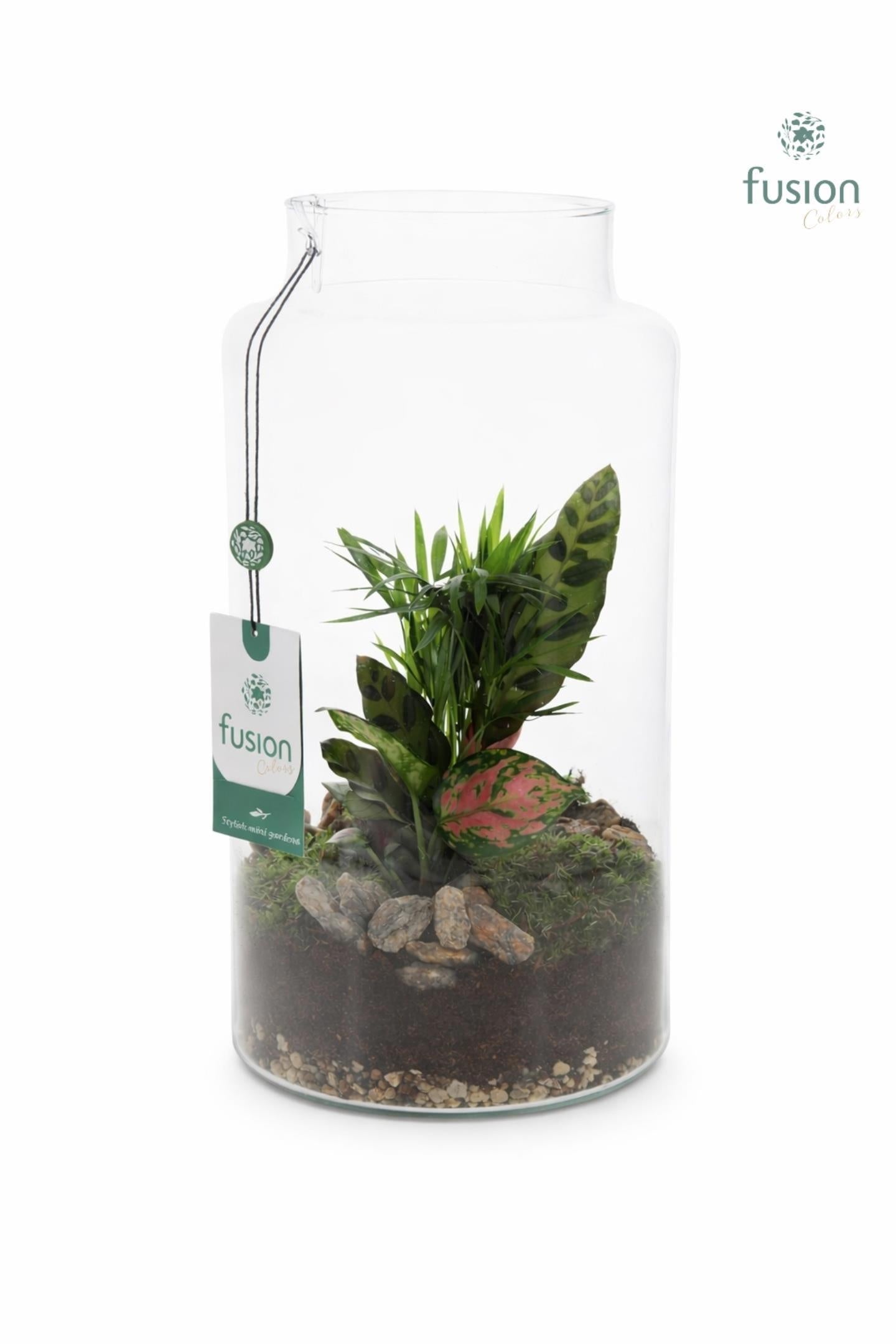 Glas Melkbus met arrangement 35cm 19cm Pot