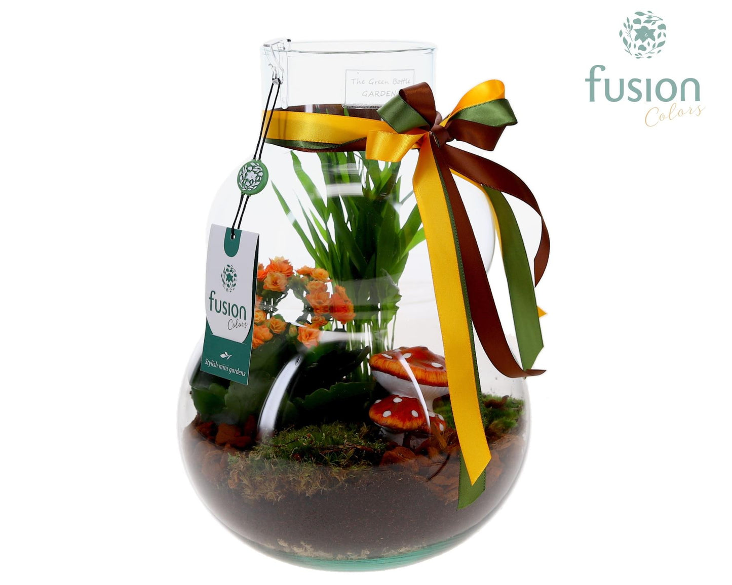 Fusioncolors BV Green Bottle Olaf Medium met Herfst arrangement Pack of 2