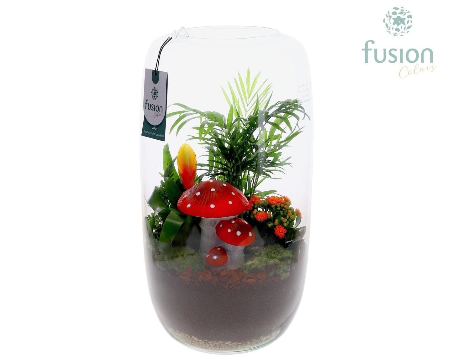 Green Bottle Isabella XXLarge Herfst met Arrangement 43cm 23cm Pot