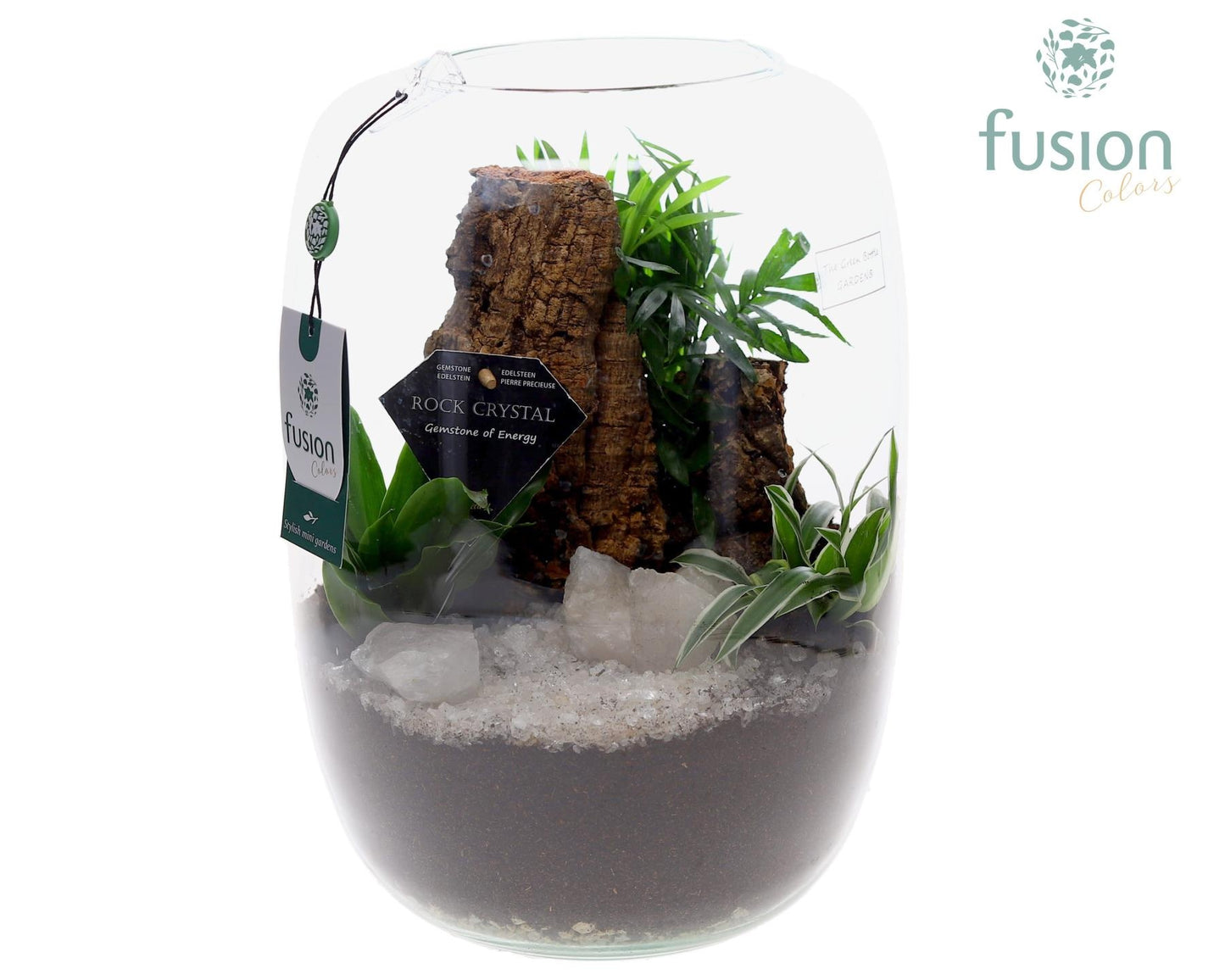 Fusioncolors BV Green Bottle Isabella XLarge Edelstenen met arrangement Pack of 2