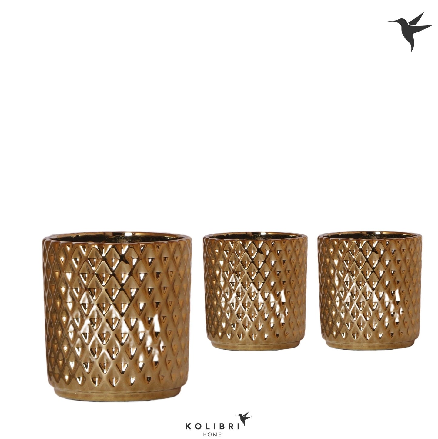 Kolibri Home Diamond pot gold 11cm 9cm Pot