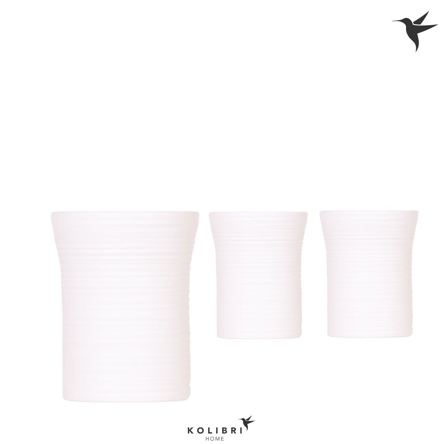 Kolibri Home Furrow pot white 13cm 9cm Pot