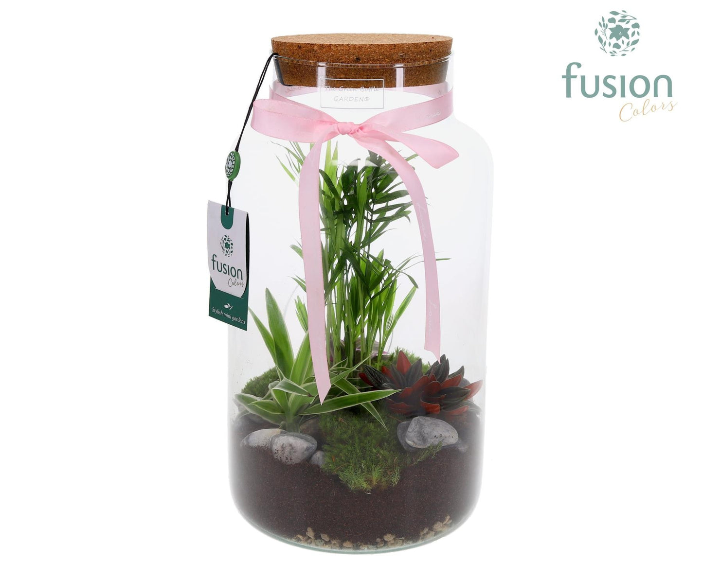 Green Bottle Pot Large Love met Arrangement 35cm 19cm Pot