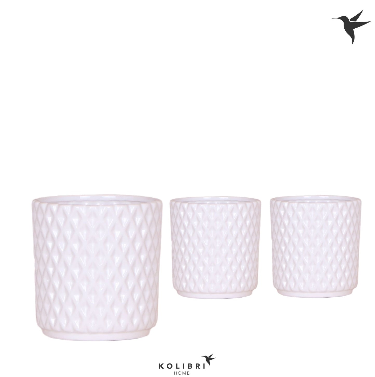 OK Plant Kolibri Home Diamond pot white Pack of 8