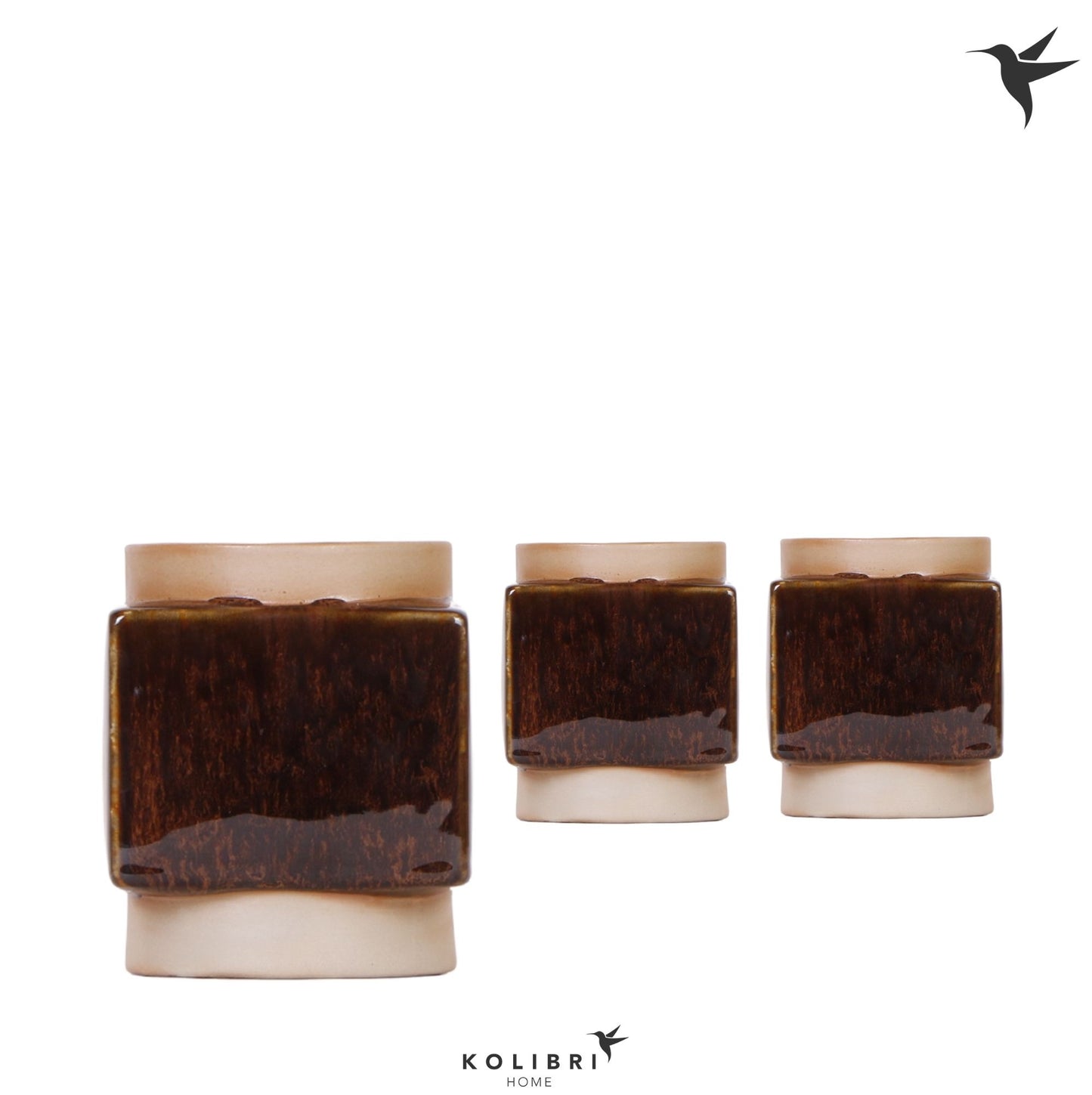 OK Plant Kolibri Home Classy Cube pot brown Pack of 12