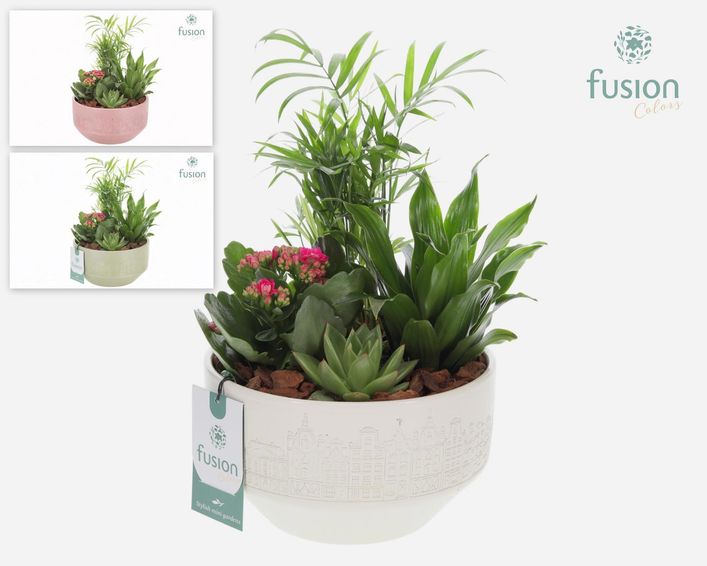 Keramiek schaal Medium met arrangement 29cm 18cm Pot