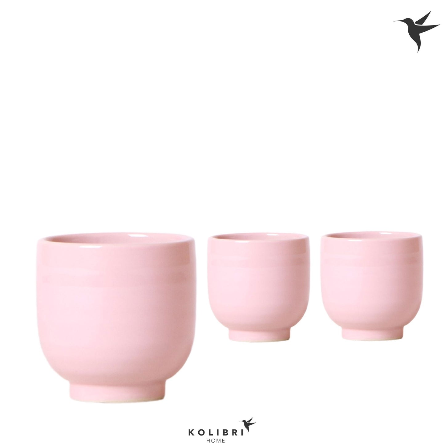 OK Plant Kolibri Home Glazed pot pink Pack of 12
