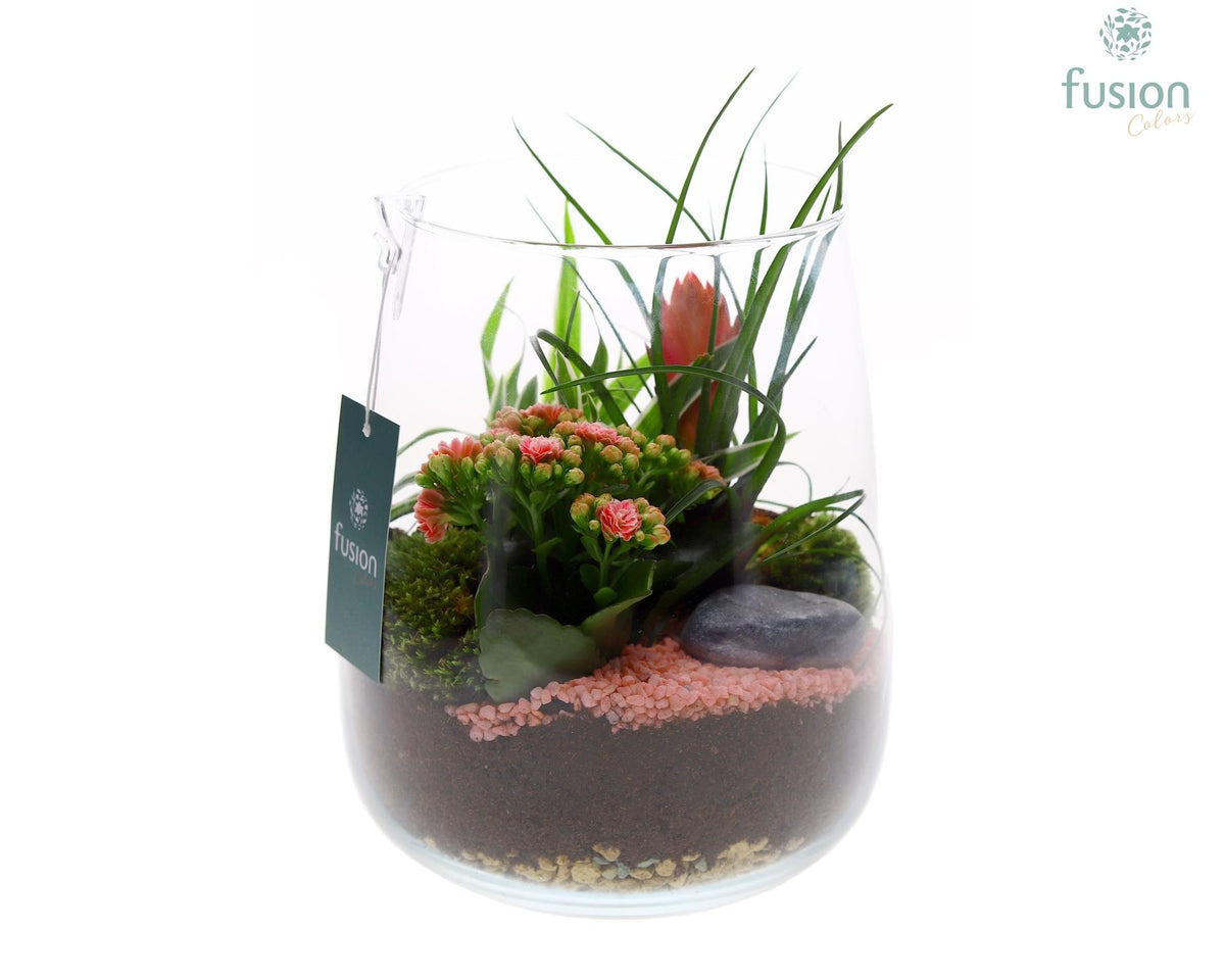 Glas Alzada Large met bloei arrangement 3pp 20cm 19cm Pot