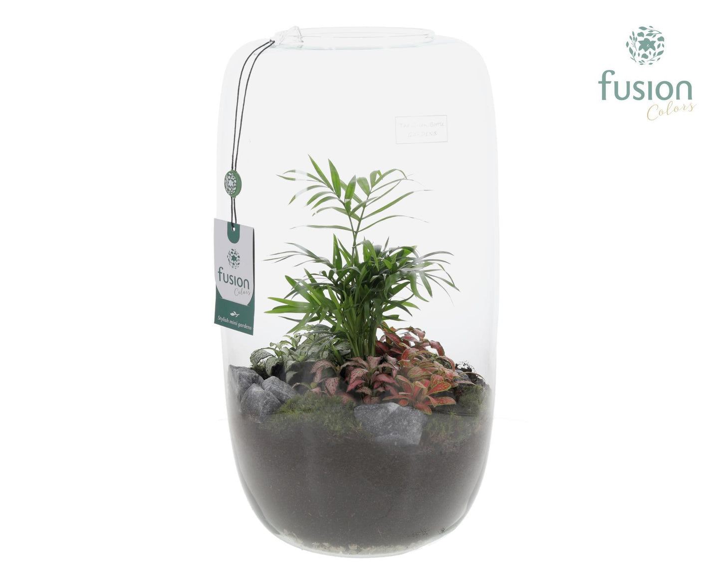 Green BottleIsabella XXLarge met arrangement 43cm 23cm Pot