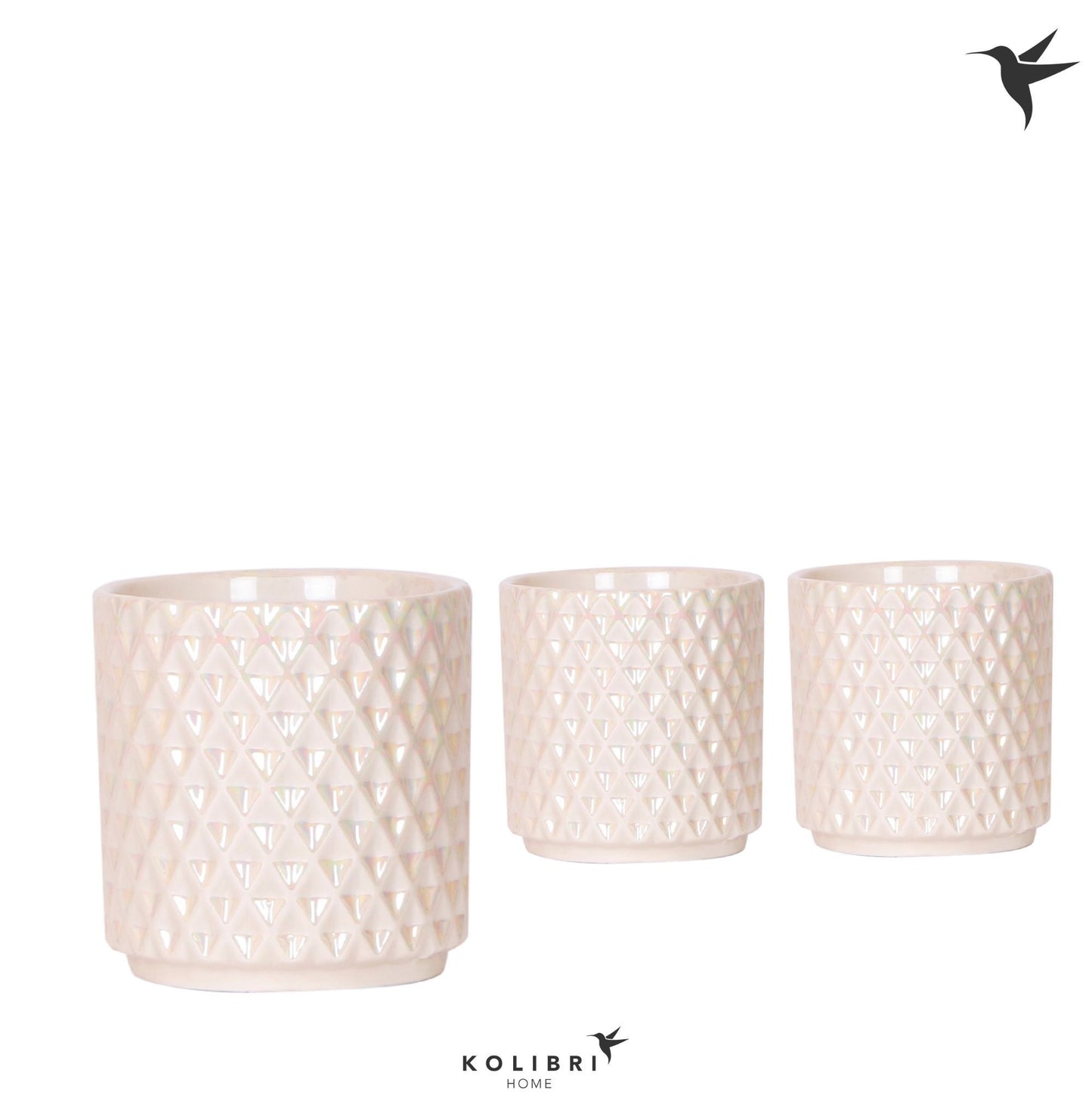 Kolibri Home Diamond Pearl pot travertine 11cm 9cm Pot