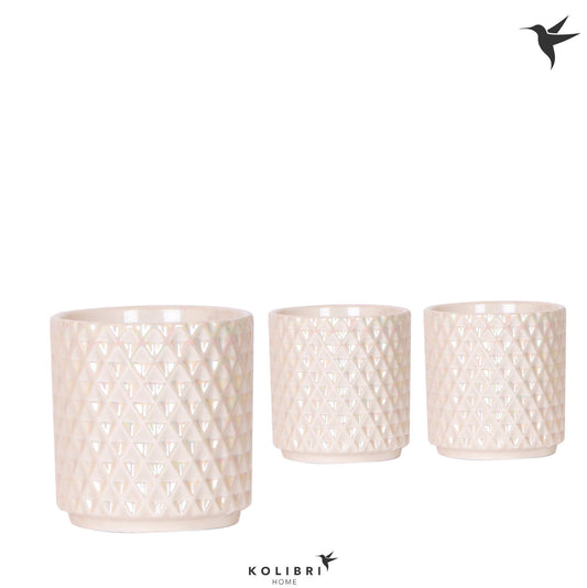 Kolibri Home Diamond Pearl pot travertine 11cm 9cm Pot
