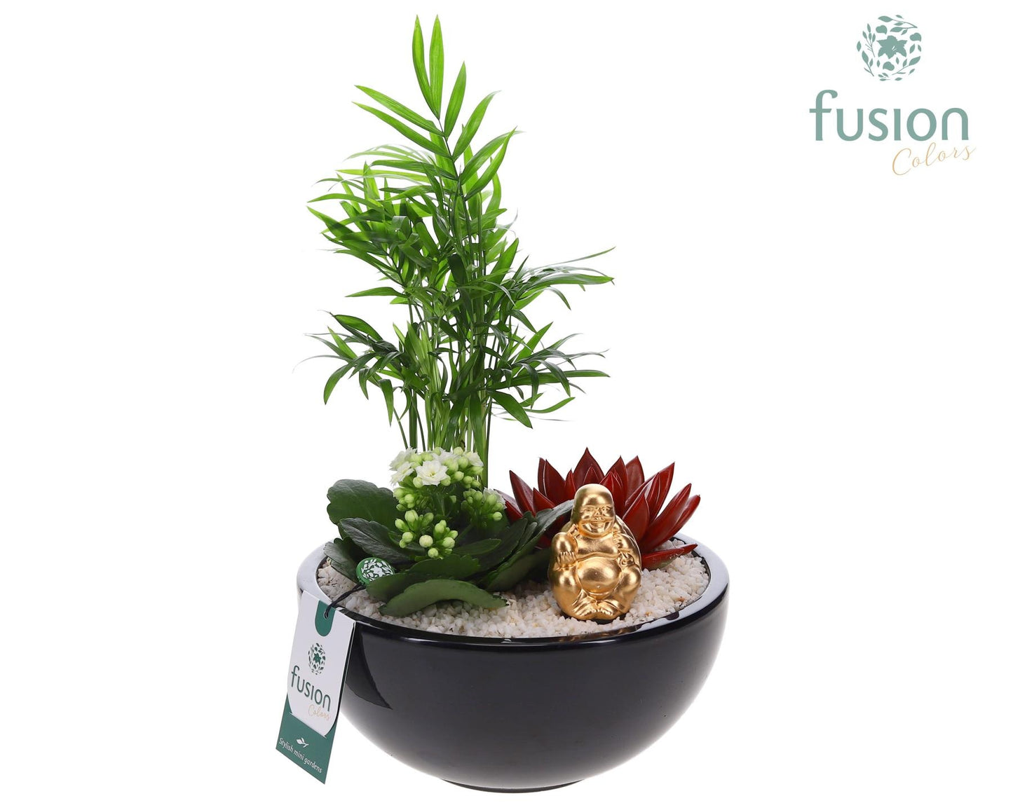 Keramiek moonschaal met Arrangement 35cm 20cm Pot