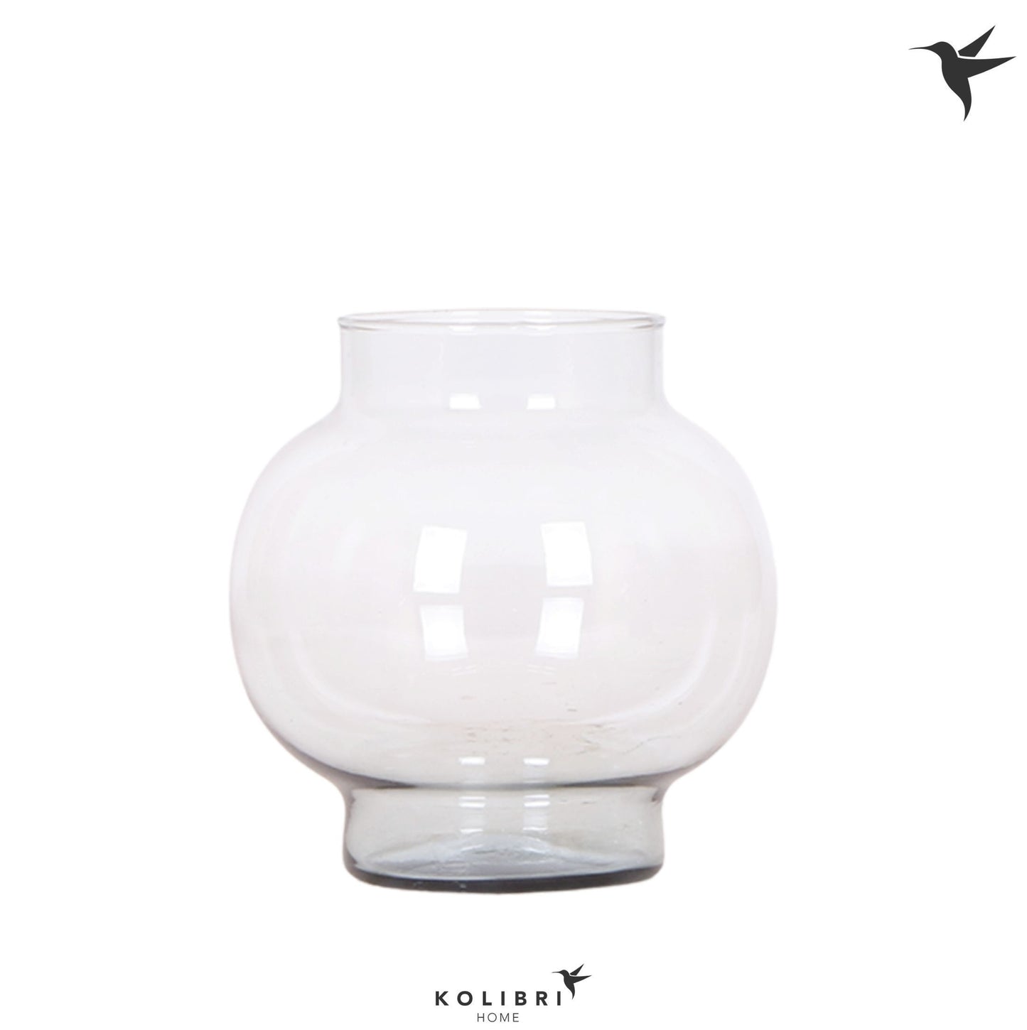Kolibri Home Glass Bowl transparant 20cm 16cm Pot