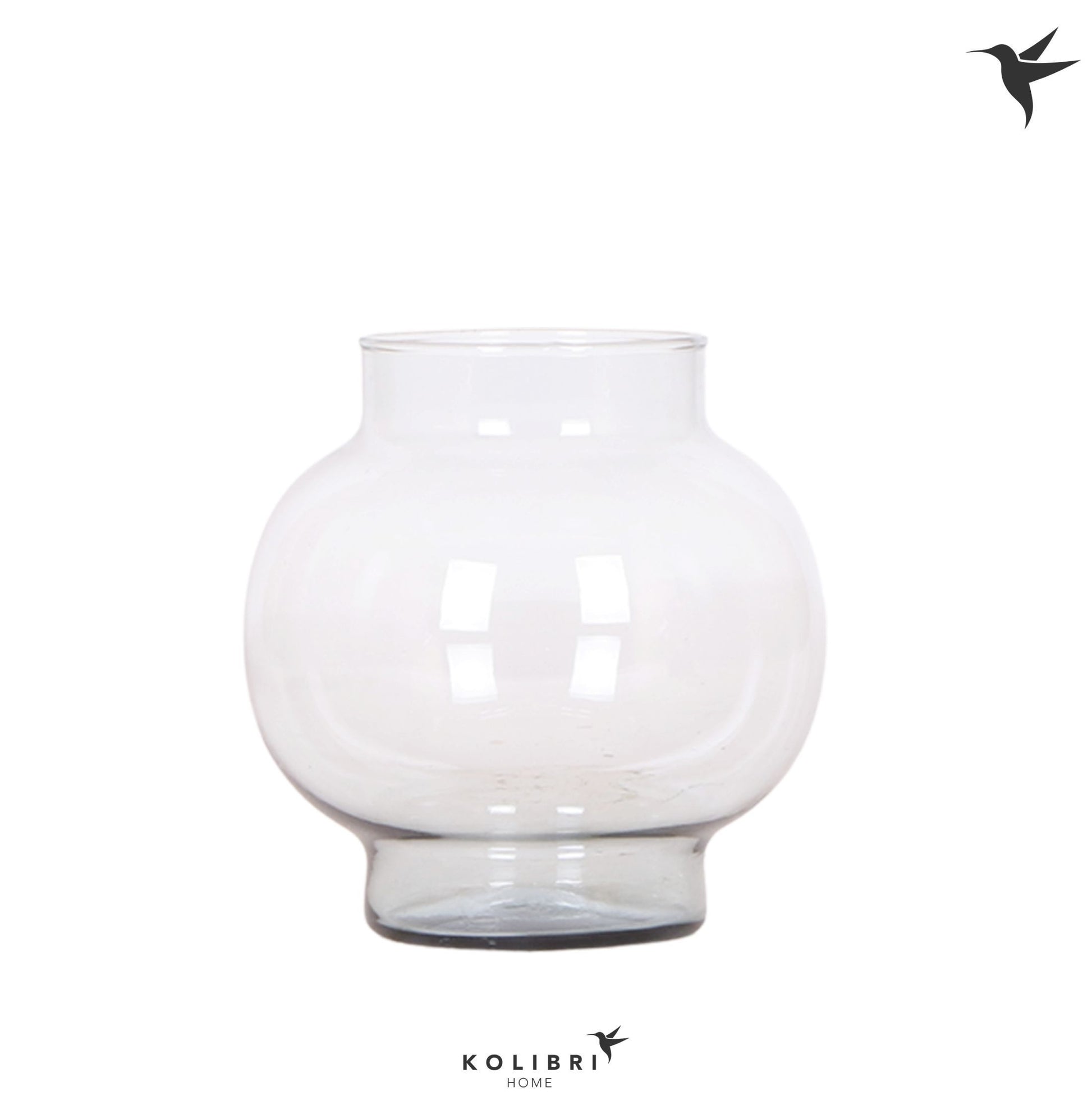 Kolibri Home Glass Bowl transparant 20cm 16cm Pot
