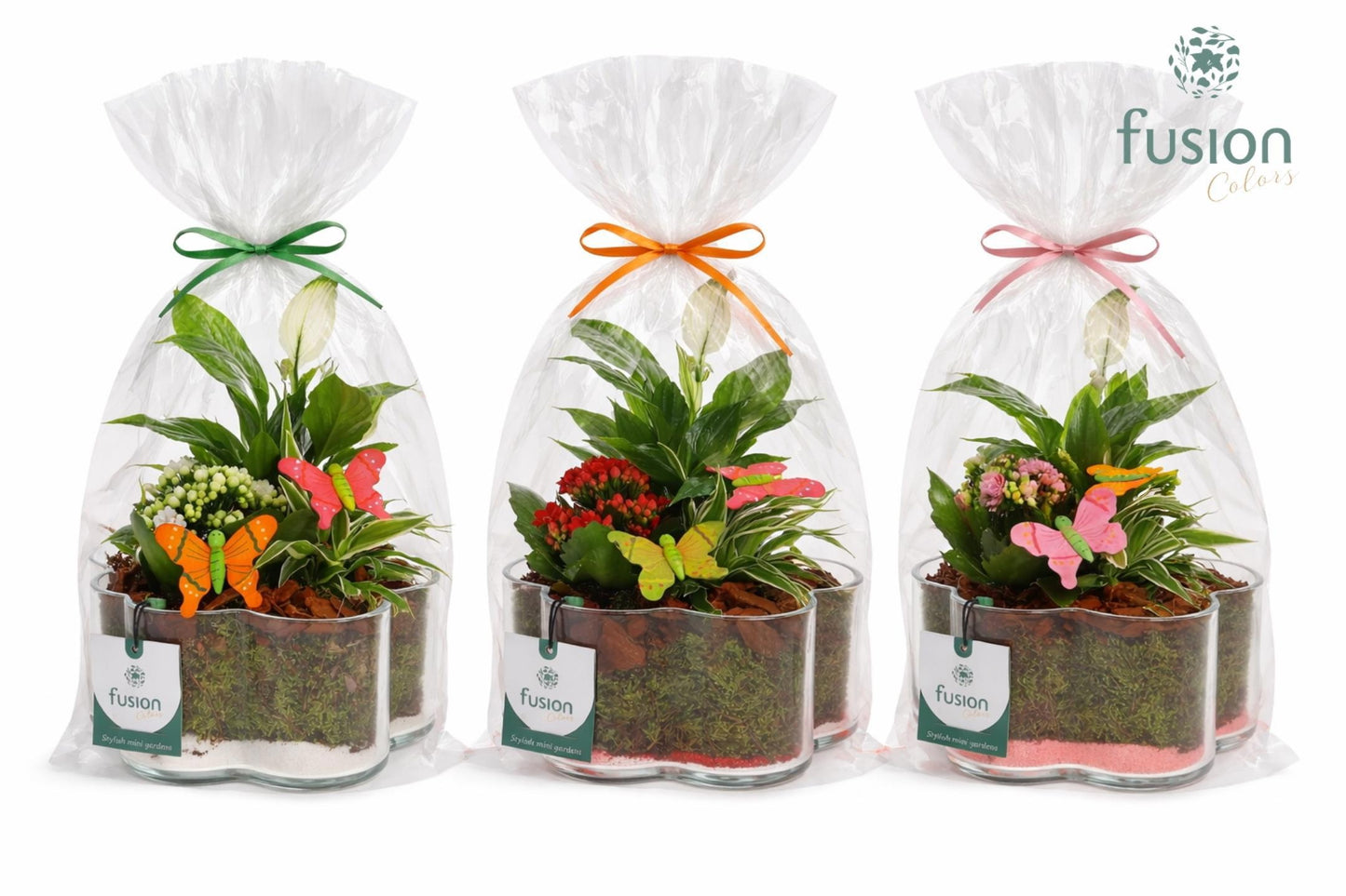 Glazen Bloemschaalmet Voorjaar arrangement 35cm 18cm Pot