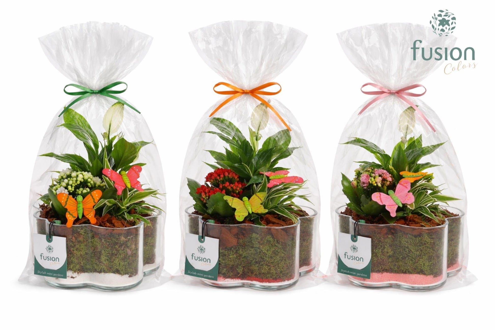 Glazen Bloemschaalmet Voorjaar arrangement 35cm 18cm Pot