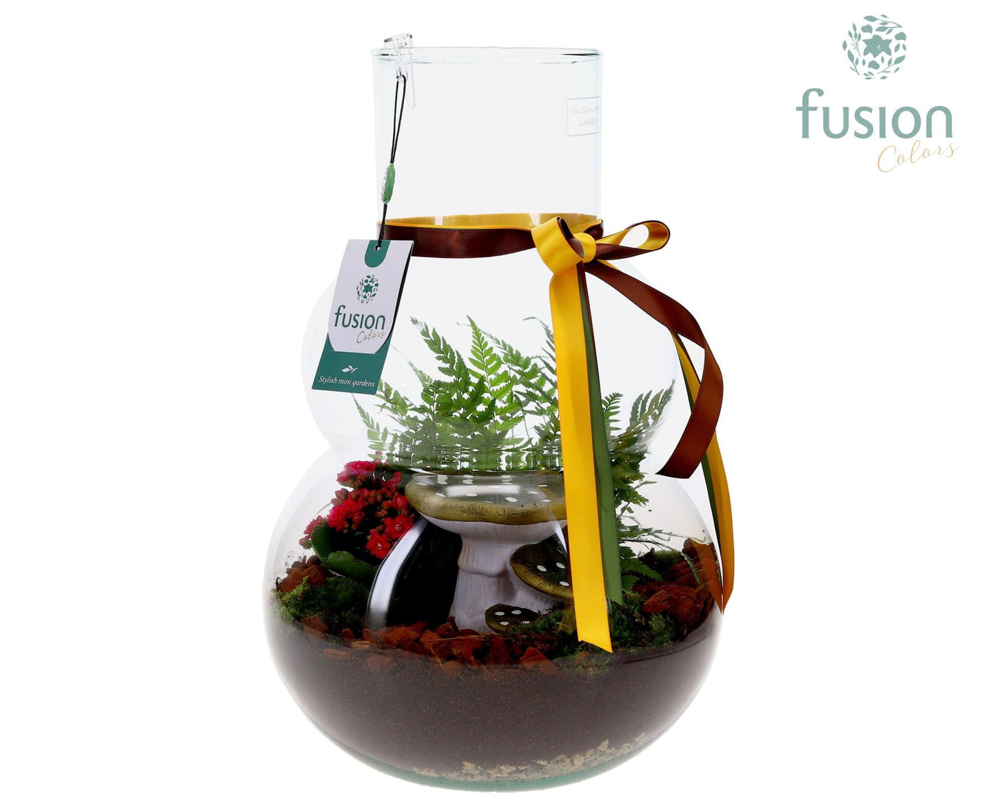 Fusioncolors BV Green Bottle Olaf Large met Herfst arrangement Pack of 2