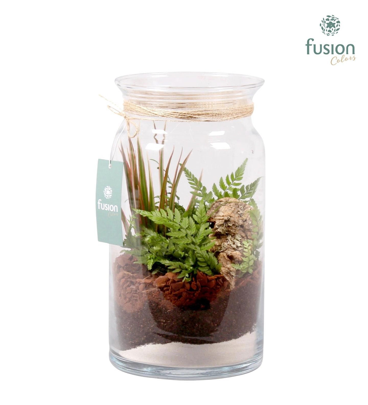 Glas Melkbus met Arrangement 2pp 29cm 16cm Pot