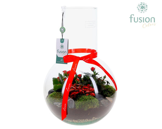 Green Bottle Suzanne Large met Love arrangement 43cm 26cm Pot