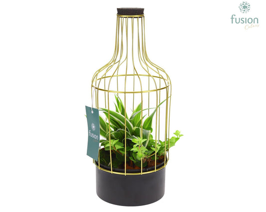 Metalen fles goud klein FC22.0997 29cm 13cm Pot
