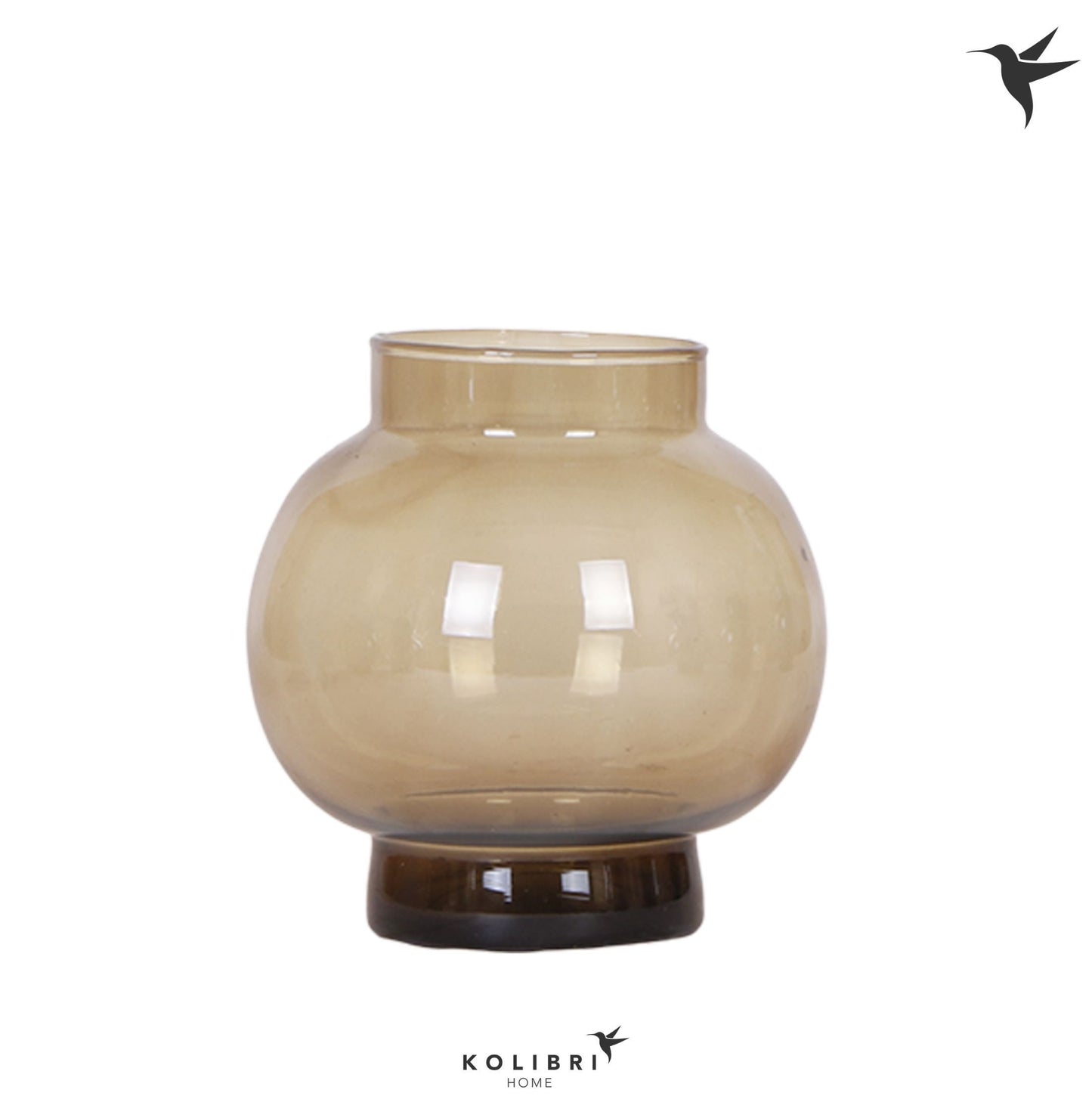 Kolibri Home Glass Bowl brown 20cm 16cm Pot