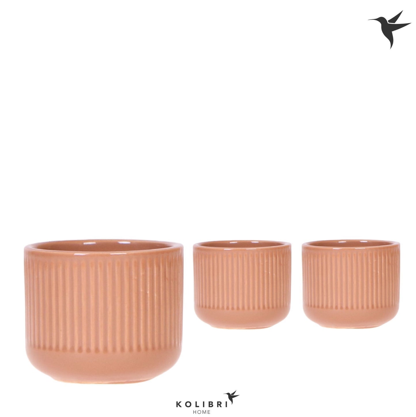 OK Plant Kolibri Home Flare pot cognac Pack of 12