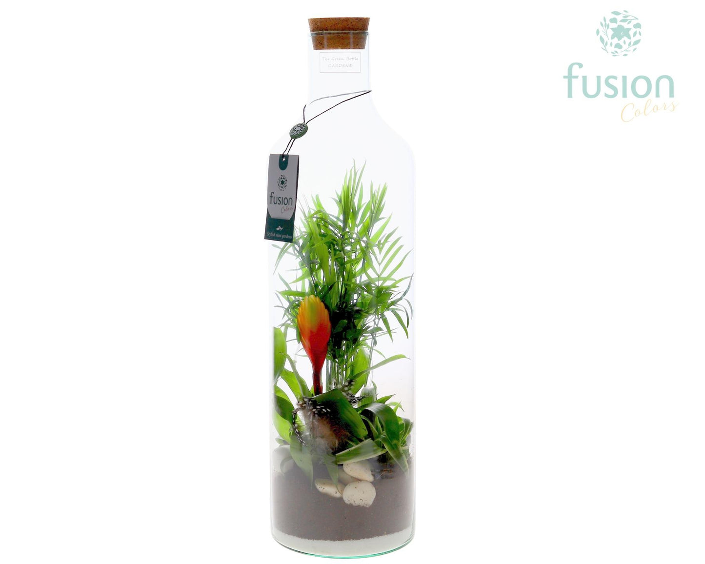Green Bottle Fles Large met Pasen arrangement 55cm 15cm Pot
