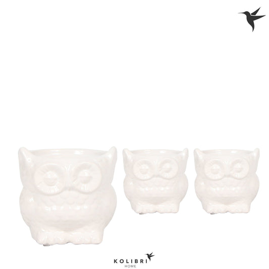 Kolibri Home Owl pot white 8cm 6cm Pot
