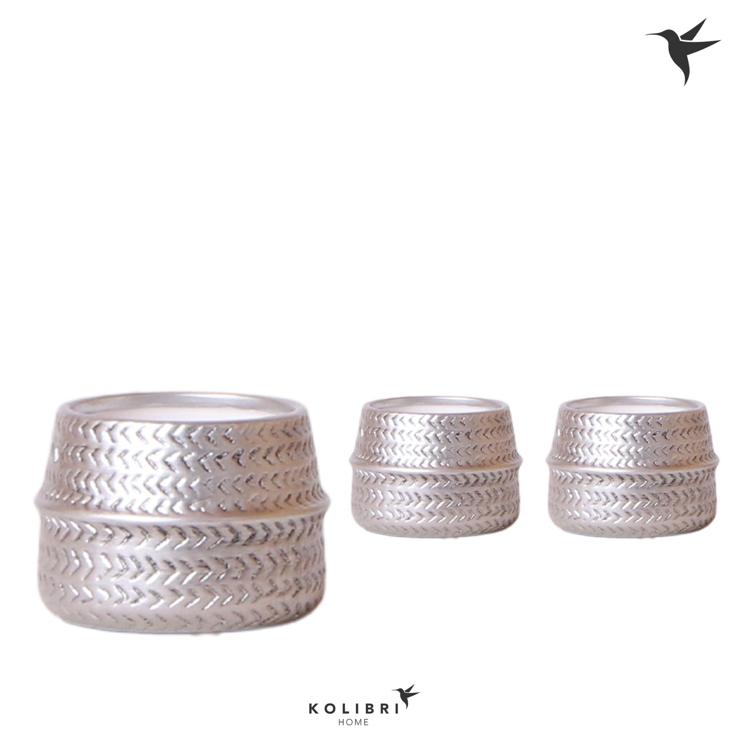 OK Plant Kolibri Home Groove pot silver Pack of 12