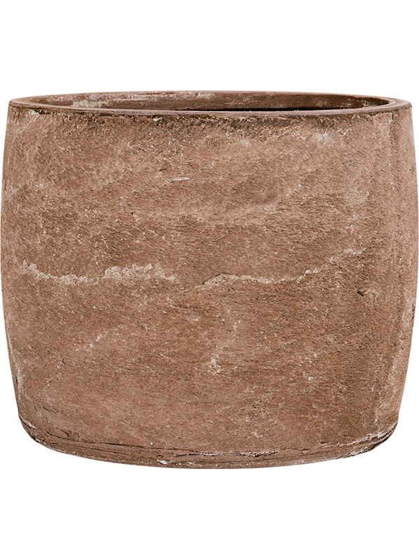 Baq Algar Plant Pot 33cm Height 34cm Dia Barrel Brown