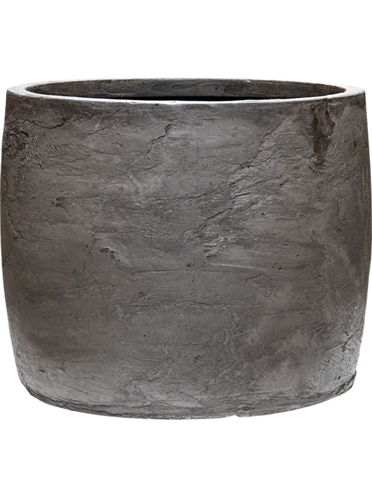 Baq Algar Plant Pot 33cm Height 34cm Dia Barrel Grey
