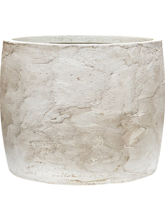 Baq Algar Plant Pot 33cm Height 34cm Dia Barrel White