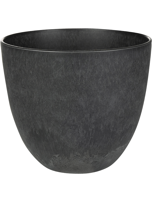 Artstone Plant Pot 20cm Height 22cm Dia Bola Pot Black