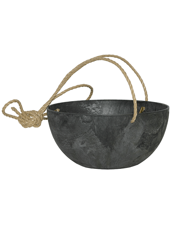 Artstone Plant Pot 12cm Height 14cm Dia Fiona Hanger Black