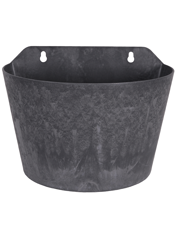 Artstone Plant Pot 18cm Height 15cm Dia Claire Wall Hanger Black