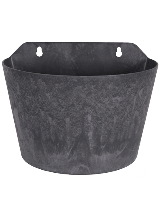 Artstone Plant Pot 18cm Height 15cm Dia Claire Wall Hanger Black