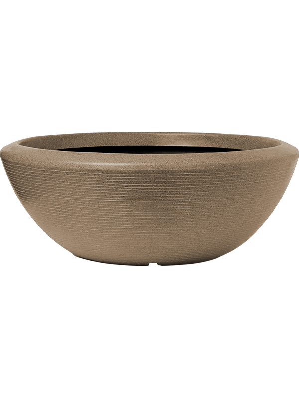 Capi Arc Granite Plant Pot 46cm Height 108cm Dia Bowl Low Warm Taupe