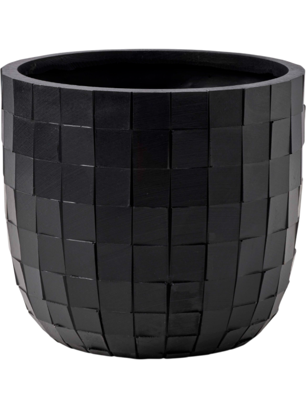 Capi Nature Blocks Plant Pot 15cm Height 15cm Dia Planter Ball Black