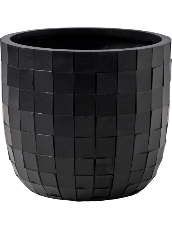 Capi Nature Blocks Plant Pot 21cm Height 21cm Dia Planter Ball Black