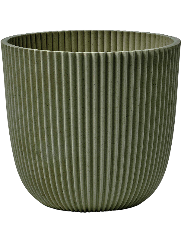 Capi Nature Groove Made With Plant Pot 12cm Height 11cm Dia Planter Ball Grass Green
