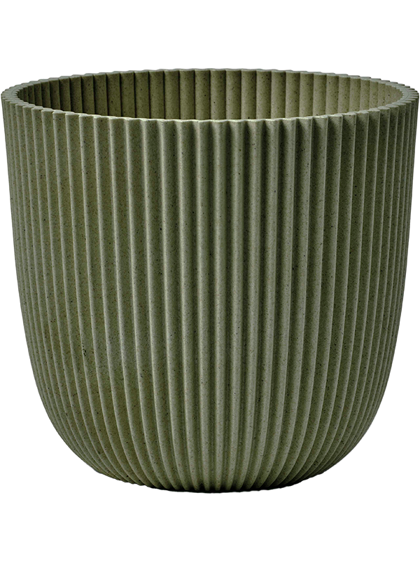 Capi Nature Groove Made With Plant Pot 23cm Height 24cm Dia Planter Ball Grass Green