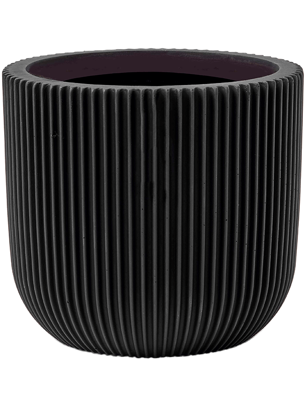 Capi Nature Groove Plant Pot 13cm Height 12cm Dia Planter Ball Intense Black