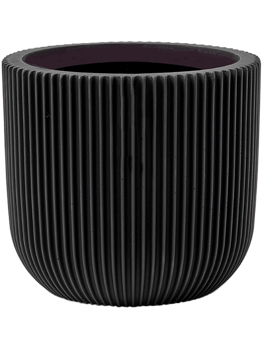 Capi Nature Groove Plant Pot 21cm Height 21cm Dia Planter Ball Intense Black