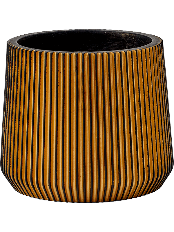 Capi Nature Groove Plant Pot 9cm Height 7cm Dia Sandbag Black Gold