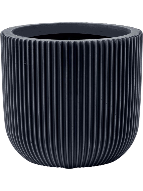Capi Nature Groove Special Plant Pot 15cm Height 16cm Dia Planter Ball Graphite Grey