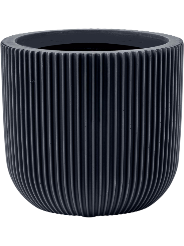 Capi Nature Groove Special Plant Pot 21cm Height 21cm Dia Planter Ball Graphite Grey